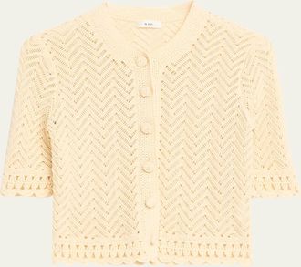 A.L.C. Simon Cropped Open-Knit Cardigan