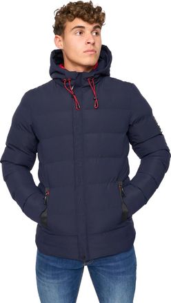 Crosshatch Mens Kampleys Embossed Padded Jacket (Navy) - Size X-Large