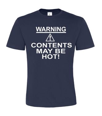 Edward Sinclair Navy Unisex t-Shirt L (41/42) Warning Contents May be hot