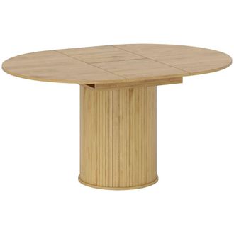 HOMCOM Mesa comedor extensible 150x110x75 cm madera natural