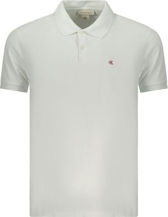 Calvin Klein Mens Classic Polo Shirt Short Sleeves - Light Grey Cotton - Size X-Large