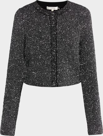LoveShackFancy Ferra Sequined Knit Cardigan