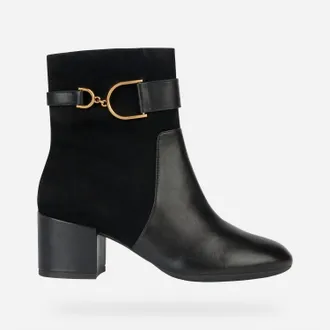 Geox Womens Eleana Heel Ankle Boots In Black