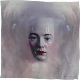 Maison Margiela Multicolor Glossy Face Rectangular Scarf
