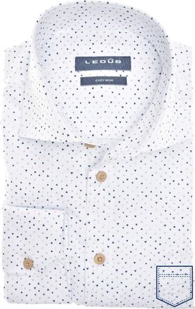 Led&ucirc;b Ledub business overhemd Modern Fit New normale fit wit geprint wide spread