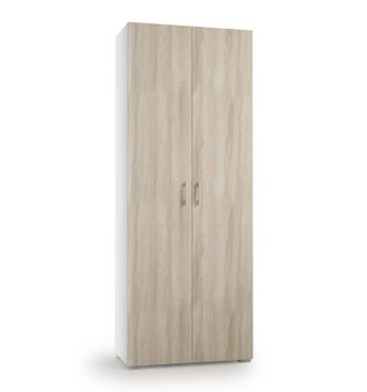 Terraneo Armario Multiusos De 2 Puertas, 1 Caj&oacute;n Y 6 Baldas Interiores, Puertas De Olmo Blanco
