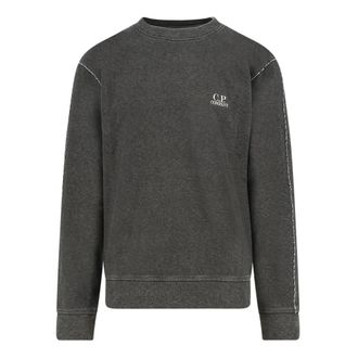 C.P. Company Logo Embroidered Crew Neck Sweatshirt - male - C.P. Company - Sweatshirts - Gray - 2XL - Sweatshirts & Hoodies