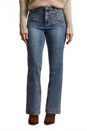 Tribal Brooke Patch Pocket Micro Flare Jeans In True Vintage