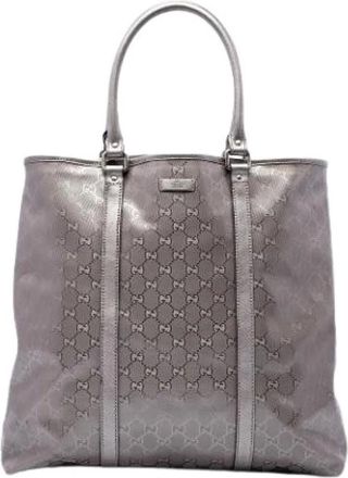 Gucci Pre-owned Tote Bag - Dames - Vintage Shopper - Grijs - ONE Size - Leer - Vintage
