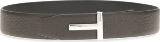 Tom Ford Mens Reversible Leather Belt Brown + Black Calf Bos Taurus E Braces