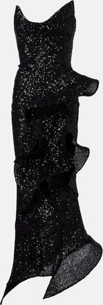 Maticevski Thistle Wave ruffled sequined gown