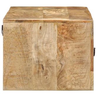 Berkfield Home Wall-mounted TV Cabinet 100x32x25 cm Solid Wood Rough Mango in Brown | Size: 100 x 32 x 25 cm