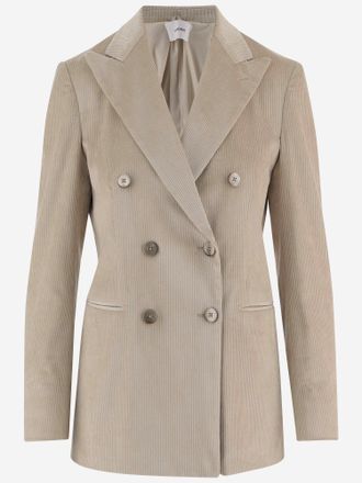 Lardini jack van katoen en stretchviscose met dubbele rij knopen