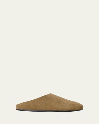 The Row Hudson Suede Slide Mules