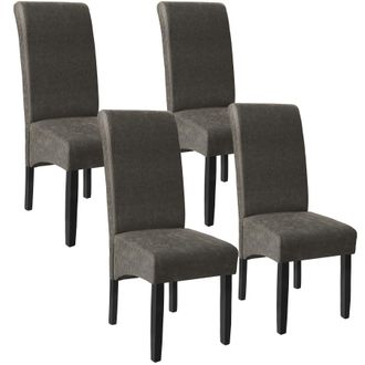 TecTake Dining Chair Set Of 4 - Gray Marbled in Grey | Size: 4 Pack