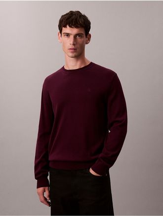 Calvin Klein Mens Supima Cotton Classic Sweater - Red - 2XL