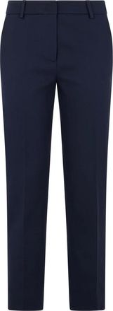 Max Mara Slim-fit Trousers, female, Blue, Size: XS Classic Cotton Trousers