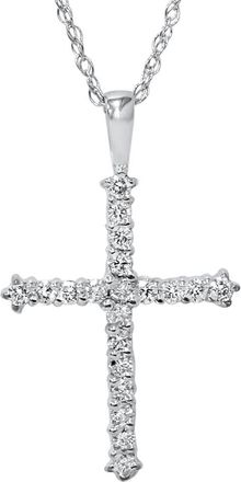 Pompeii3 14K White Gold 1/2ct Diamond Cross Pendant Necklace