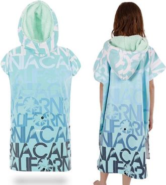 OEM Toalla De Playa Con Capucha De Microfibra Color Menta Para Ni&ntilde;os Para La Piscina