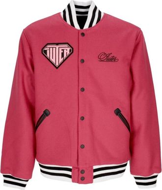 Iuter Varsity Roze Wol College Jack - Heren - Bomber jackets - Roze - M - Wol - Jassen