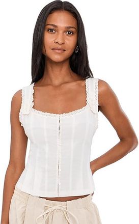 Free People Bridgette Corset Top Womens Clothing Clean Ivory : LG (Womens 12-14), Cotton/Spandex