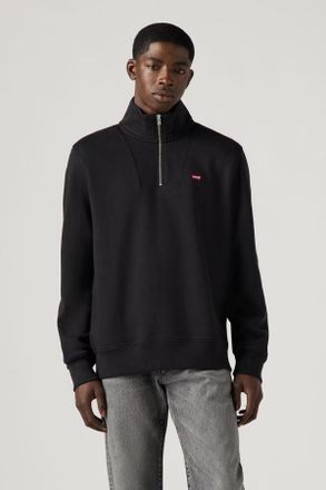 Levi's Pullover Housemark con cerniera a tre quarti - Uomo - S - Nero / Mineral Black