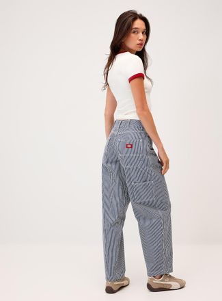 Dickies Womens Loose striped carpenter pant