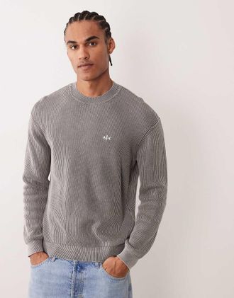 A|X Armani Exchange Felpa grigia con logo-Grigio