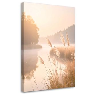 Feeby Impresi&oacute;n De Imagen, Bosque Fluvial En La Niebla En Estilo Boho Beige., 70x100