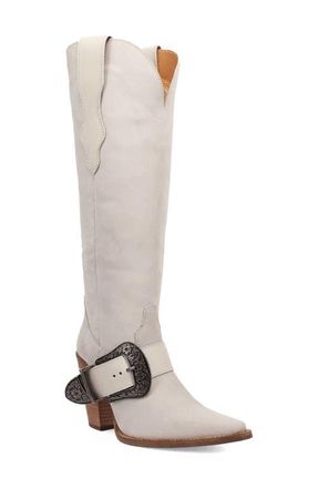 Dingo Yeehottie Over the Knee Western Boot in Light Grey at Nordstrom, Size 8.5