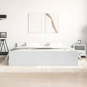 Berkfield Home Durable Bed Frame with Headboard & Footboard White 200x200 cm