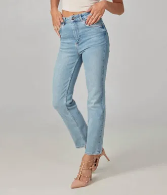 Lola Jeans Denver High Rise Straight Jeans In Dusty Sky
