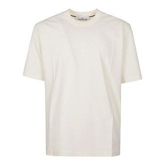 Stone Island T-Shirts, male, Beige, Size: 2XL Short Sleeve T-Shirt