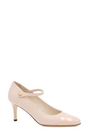 Amalfi By Rangoni Lilli Ankle Strap Cap Toe Pump in Nude Parm Carne Vernice at Nordstrom, Size 9.5