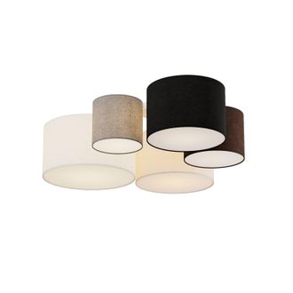 Lindby Lindby - L&aacute;mpara De Techo laurenz En Gris Textura, Tela, Tejido, Seda