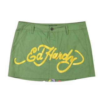 Ed Hardy Womens Lks Heart Skirt In Olive