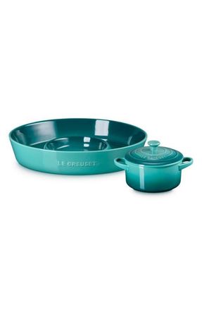 LE CREUSET 2-Piece Chip & Dip Set in Bleu Rivie at Nordstrom