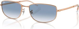 Ray-Ban Irregular Metalen Zonnebril Blauw Verloop - unisex - Zonnebrillen - Geel - 56 MM - Accessoires