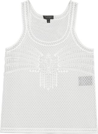 Burberry Ladies Silicone Lace Tank Top In White, Size X-small