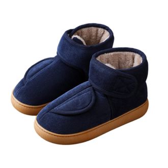 Generic Wide Opening Diabetic Shoes Wide Width, Warm Snow Boots For Elderly With Adjustable Closures, Anti-Slip Shoes For Edema And Swollen Feet(Blue,4.5)