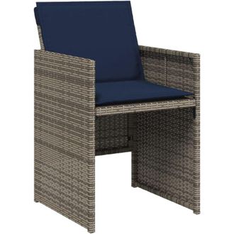 vidaXL Sedie da Giardino con Cuscini 4pz Grigio in Polyrattan - Vidaxl