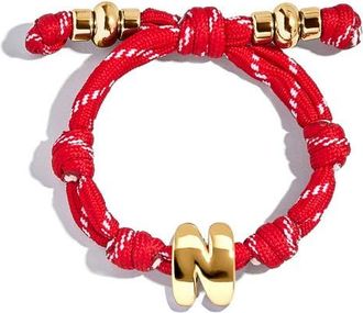 BaubleBar Knotty Initial Bracelet in Red N at Nordstrom