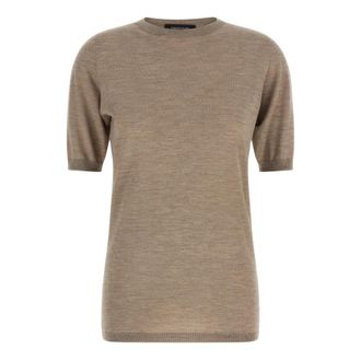 Fabiana Filippi Truien - Dames - Ronde hals truien - Beige - M - Truien & Vesten