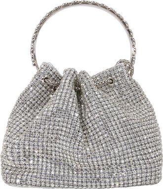 Berness Rhinestone Ring Handle Bag in Silver at Nordstrom Rack