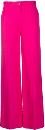 P.A.R.O.S.H. Raisa flared high-waisted trousers - women - Viscose/Linen/Flax - S - Pink
