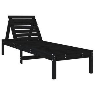 Berkfield Home Sun Loungers 2 pcs Black 199.5x60x74 cm Solid Wood Pine