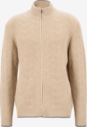 Fedeli Zopfstrick-Cardigan aus Kaschmir mit Reissverschluss Zago