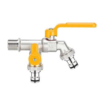 OEM Grifo De Jard&iacute;n - Grifo Exterior Con Doble Salida - Amarillo