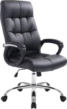 Clp Silla de oficina ajustable giratorio en simil cuero negro