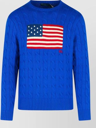 Polo Ralph Lauren cotton sweater cable knit ribbed trims